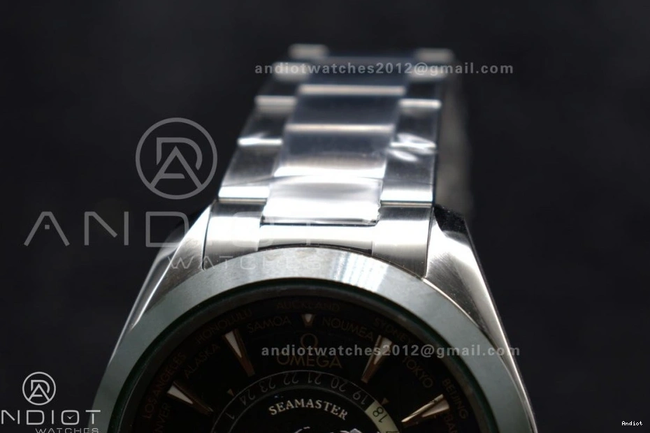 Edition Green Terra Aqua Clone Super 1:1 GMT Best Worldtimer SS on Bracelet A8938 VSF 43mm Ceramic 0112